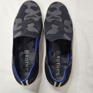 Rothy's Original Slip On Shoe - Size 10 Gray Camo Loafer Sustainable Washable